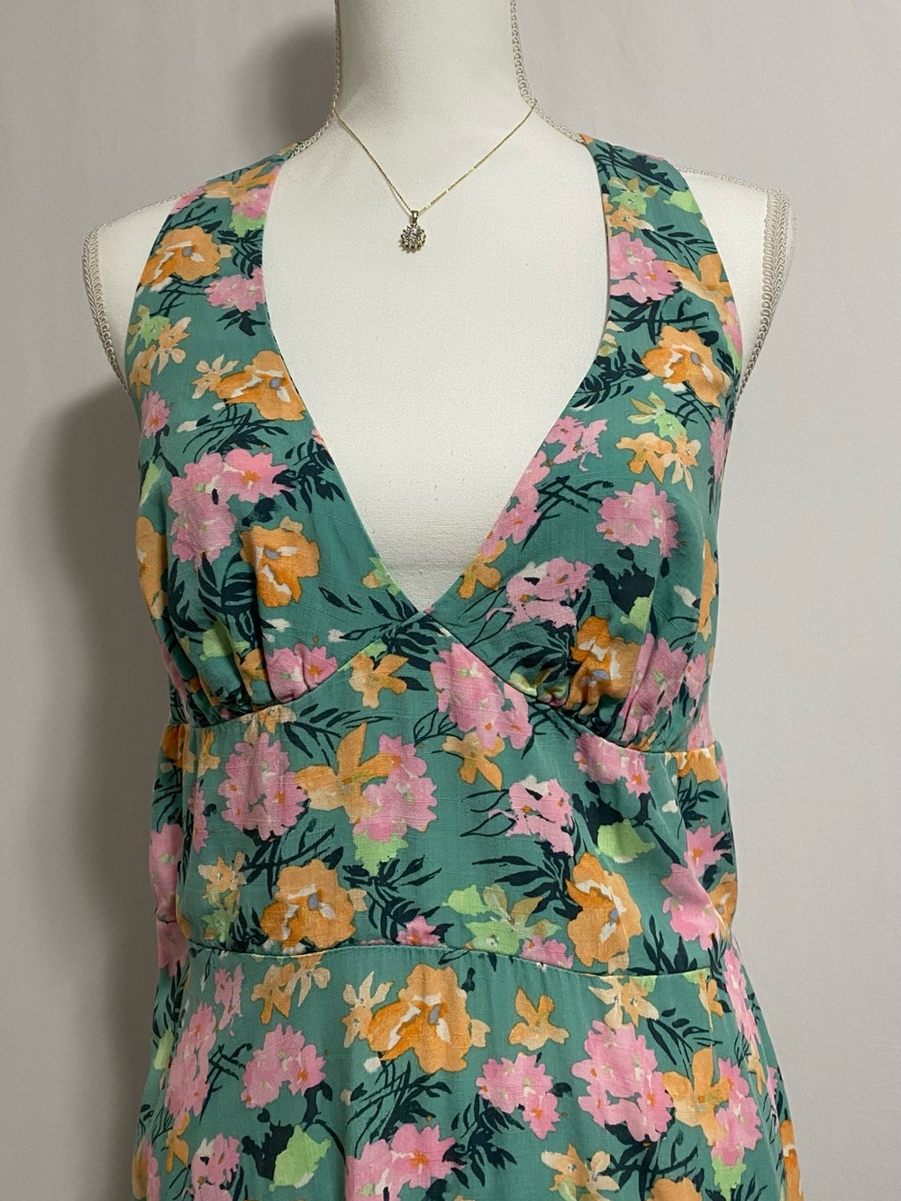 wild fable Mint Green midi Dress with Pink, Yellow & Teal Floral Print - Picture 2 of 10